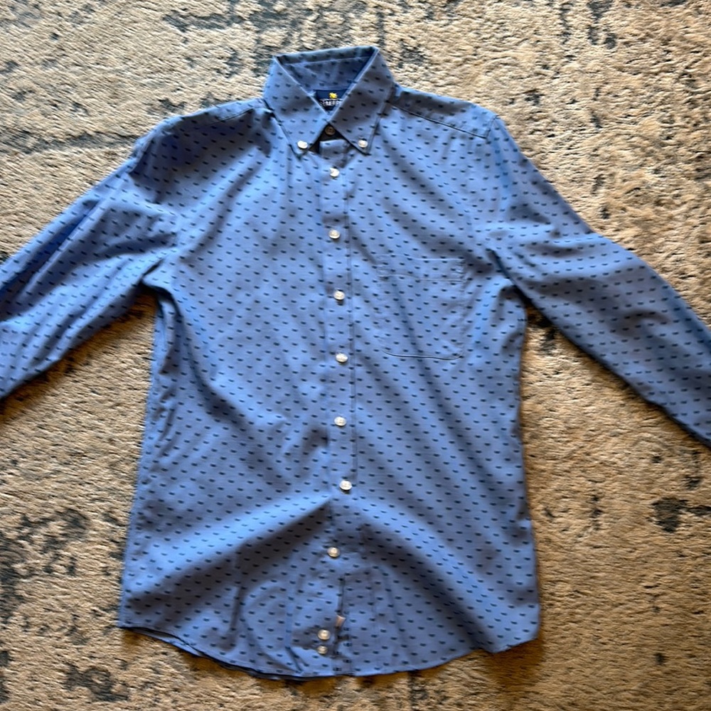 Blue Patterned Oxford (15/34-35)